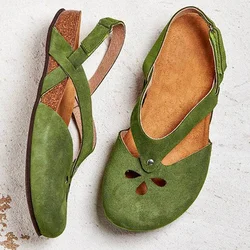 Medieval Shoes Women's Retro Hollow Flat Sandals Women's Casual Ankle Straps Women's High Heels Retro Shoes Women's Summer Plus