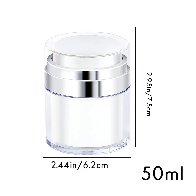 3 Pcs Empty Acrylic Makeup Cosmetic Jar Portable Cream Jar 50Ml/50G, Containers With Press Pump