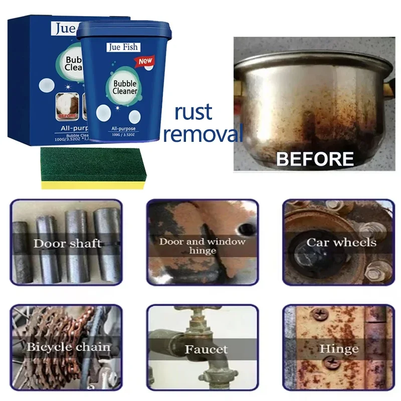 

YQ12 100 мл чистящий крем для удаления ржавчины автомобиля из нержавеющей стали, кухонная утварь, очиститель пятен от грязи, мойка кастрюли, кастрюля с нижней шкалой, сковорода с ржавчиной, пульт дистанционного управления