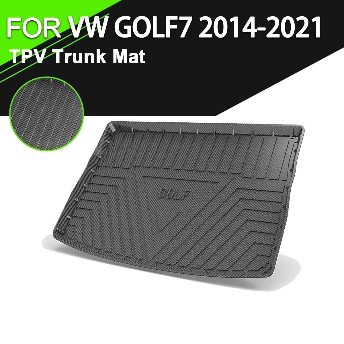 

Задний багажник автомобиля, коврик из ТПВ, водонепроницаемый нескользящий резиновый грузовой чехол из углеродного волокна, аксессуары для VW GOLF7 2014-2021