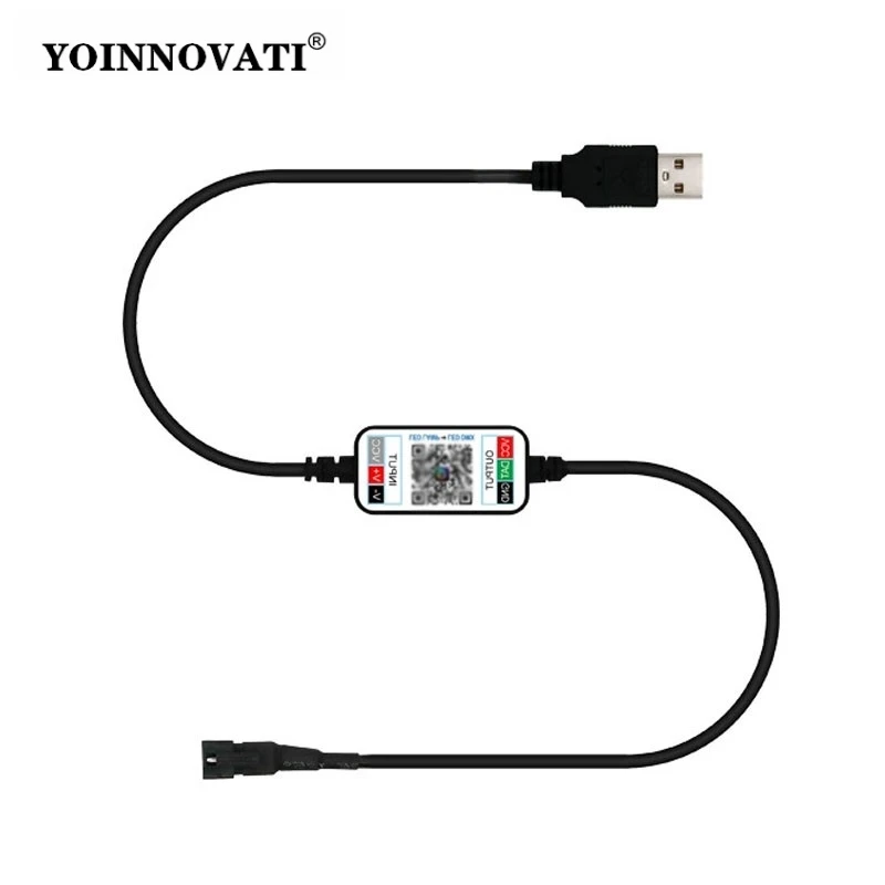 BT LED Strip Controller, Mini USB Smart Light Controller with APP Control, 5V 1A Adjustable Dimmer for Color Changing LED Lights