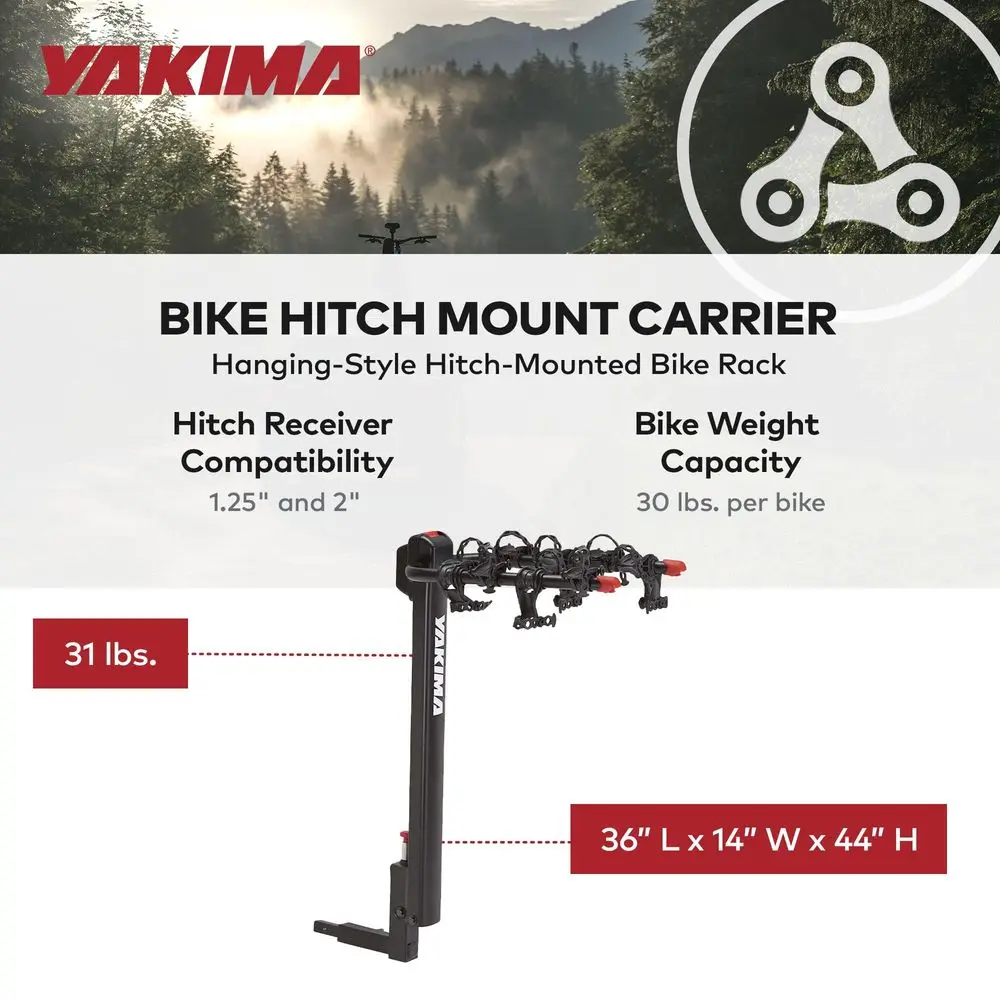 

DoubleDown 4 Tilting HitchMounted Bike Rack for Cars, SUVs, Trucks and More, Fits 1.25 and 2 Hitches, Carries 4 Bikes