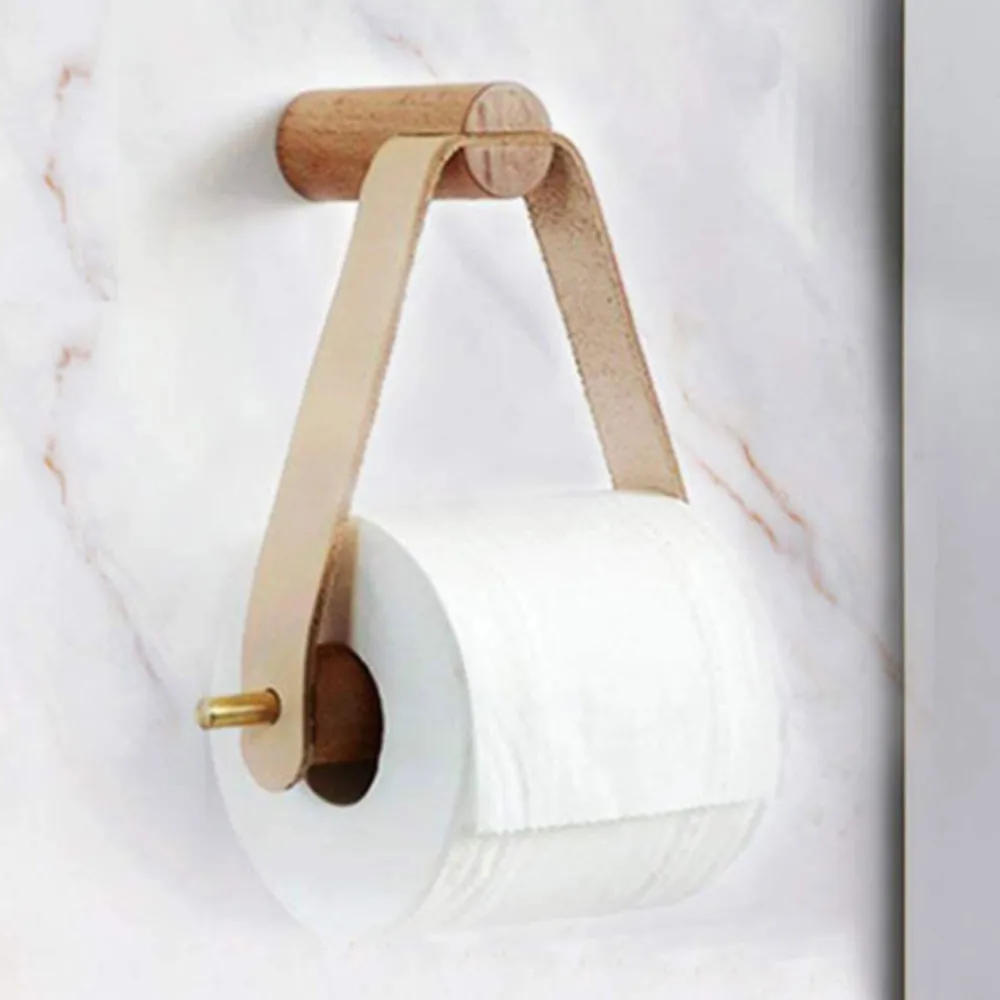 

Creative Wooden Roll Holder Bathroom Storage Paper Towel Dispenser Toilet Paper Holder Box bathroom Accessories