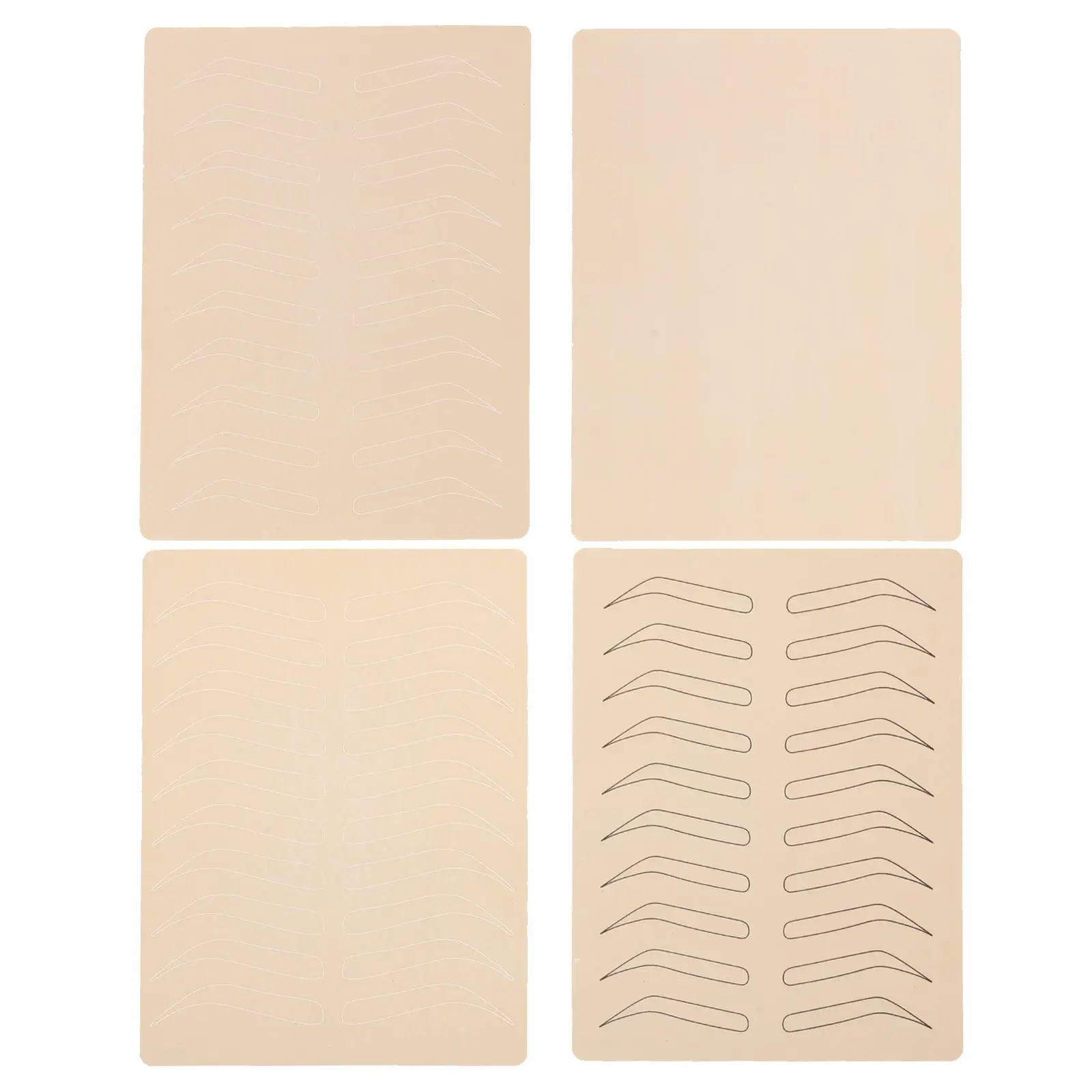 4 feuilles de Technique de contour, outils de pratique pour la peau, accessoires sans encre, flexibles pour le tatouage