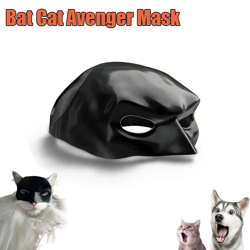 Bat Cat Avenger Mask Cosplay Creative Black Cat Bat Mask Decorative Bat Man Cat Mask Cat Face Mask for Halloween Cosplay