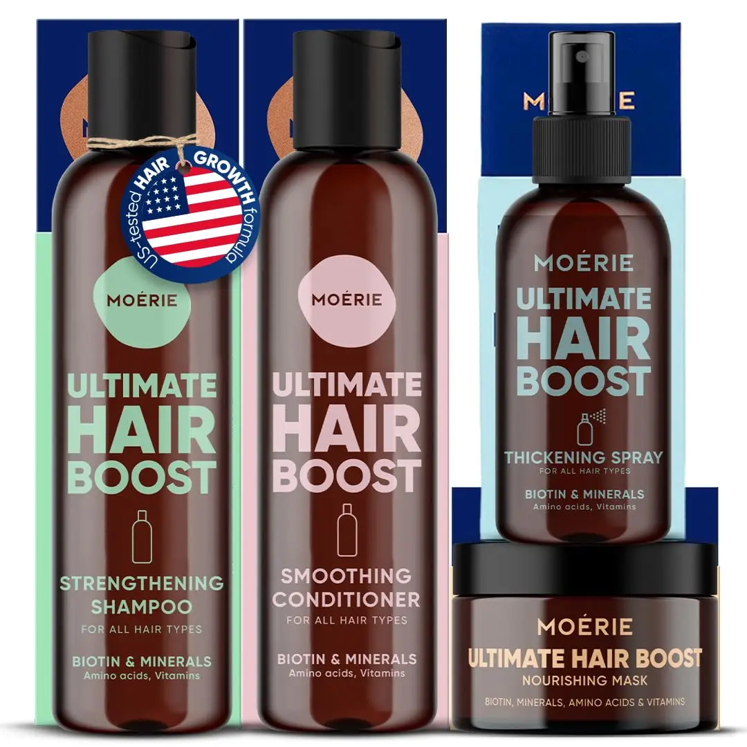 

Hair Growth Shampoo Conditioner Spray Mask Set for Men Women, Biotin Rosemary Thickening Hair Regrowth Treatment for Thinning Hair, 4 Piece