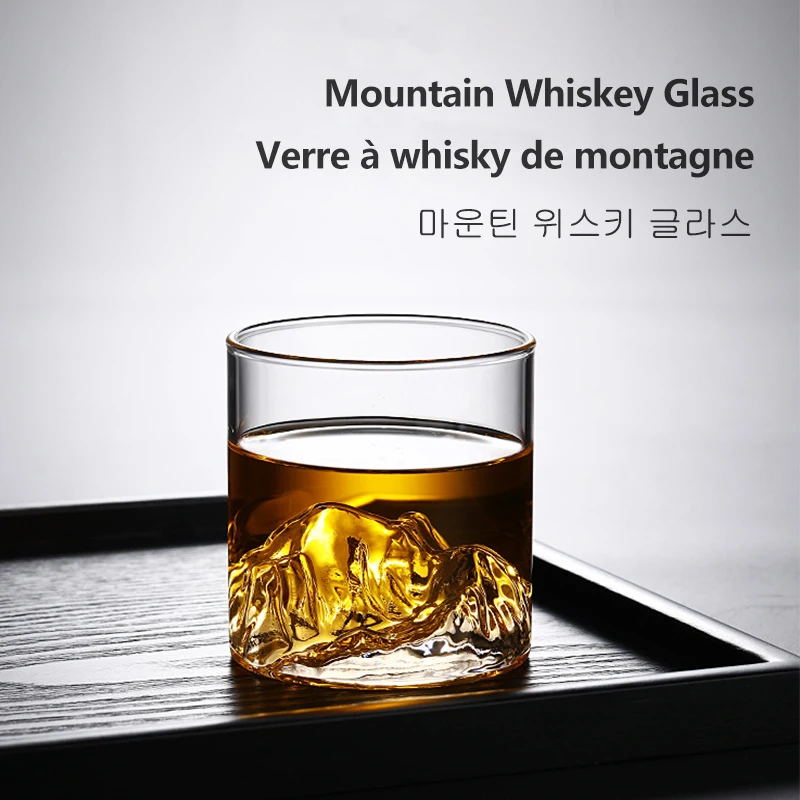 اليابان ثلاثية الأبعاد كوب ويسكي الجبل الجليدي الطراز القديم ويسكي روك نظارات كوكتيل الزجاج الفودكا كأس النبيذ كأس جعة لشريط