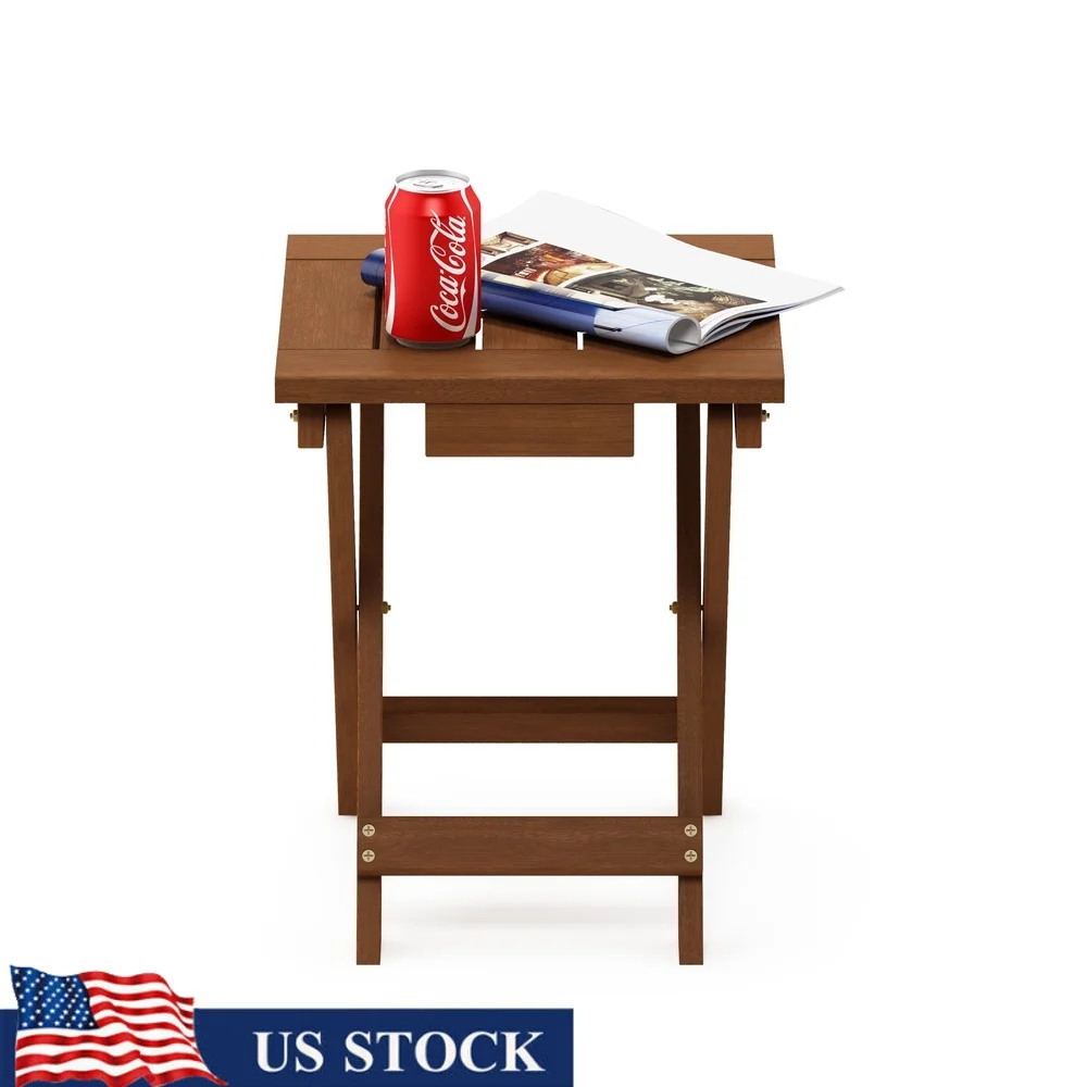 

Tioman Hardwood Adirondack Folding Table Outdoor Durable Water Resistant Teak Oil Garden Patio Balcony Furniture