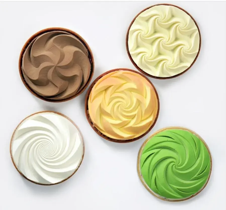 Nuevo molde De pastel De flores en espiral De 8 agujeros para hornear nubes 3D molde De silicona Pan Mousse Chocolate Moule moldes De silicona De Silicona