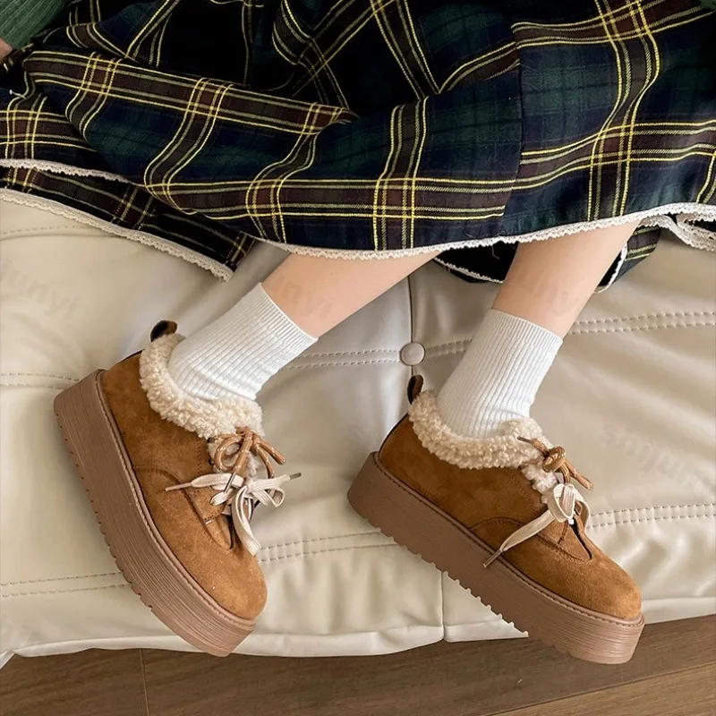 الرجعية الدافئة شعر منخفضة أعلى أحذية فلكنيز عادية للنساء 2025 الشتاء تنوعا أفخم مريحة عدم الانزلاق أحذية قطنية مكتنزة #4