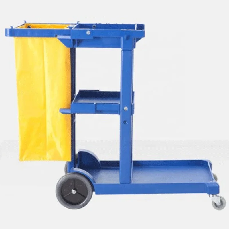 multi-function hotel room cleaning trolley service tool janitor cart with wheels