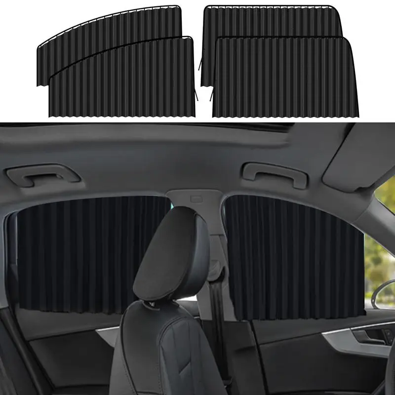 4Pcs/set Car Window Sun Screen Shades Adjustable Car Window Sun Blocker Window Shade Cling Sunshades Cover Visor Shield Screen