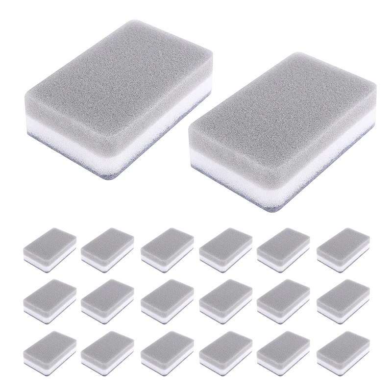 Heavy Duty Scrub Sponges,Dual-Sided Dishwashing Sponge For Kitchen,Multi-Use Deep Cleaning Scrub Sponge,Gray 20 Pcs-A22G