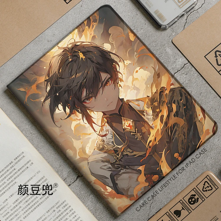 

Zhongli Anime Genshin Impact For Samsung Galaxy Tab S9 Lite 8.7 2021 Case SM-T220/T225 Tri-fold stand Cover Galaxy Tab S6 lite