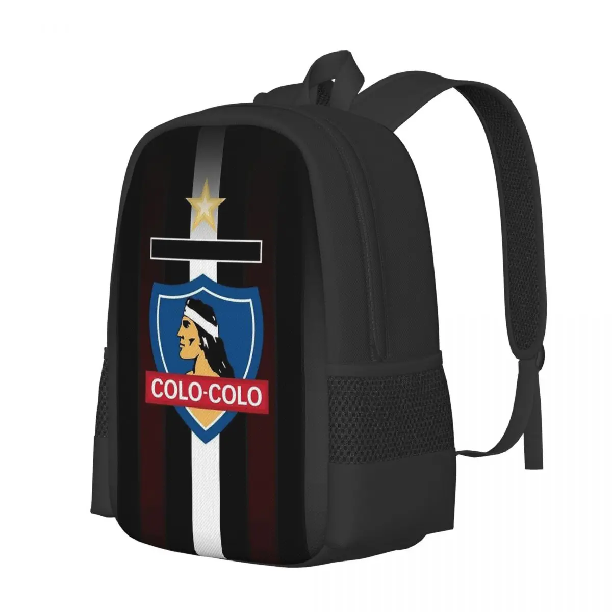 Golden Colo-Colo Campeon DE Chile Backpack Daypack Large Capacity Children BookBag School Bag Shoulder Bags for Men Women