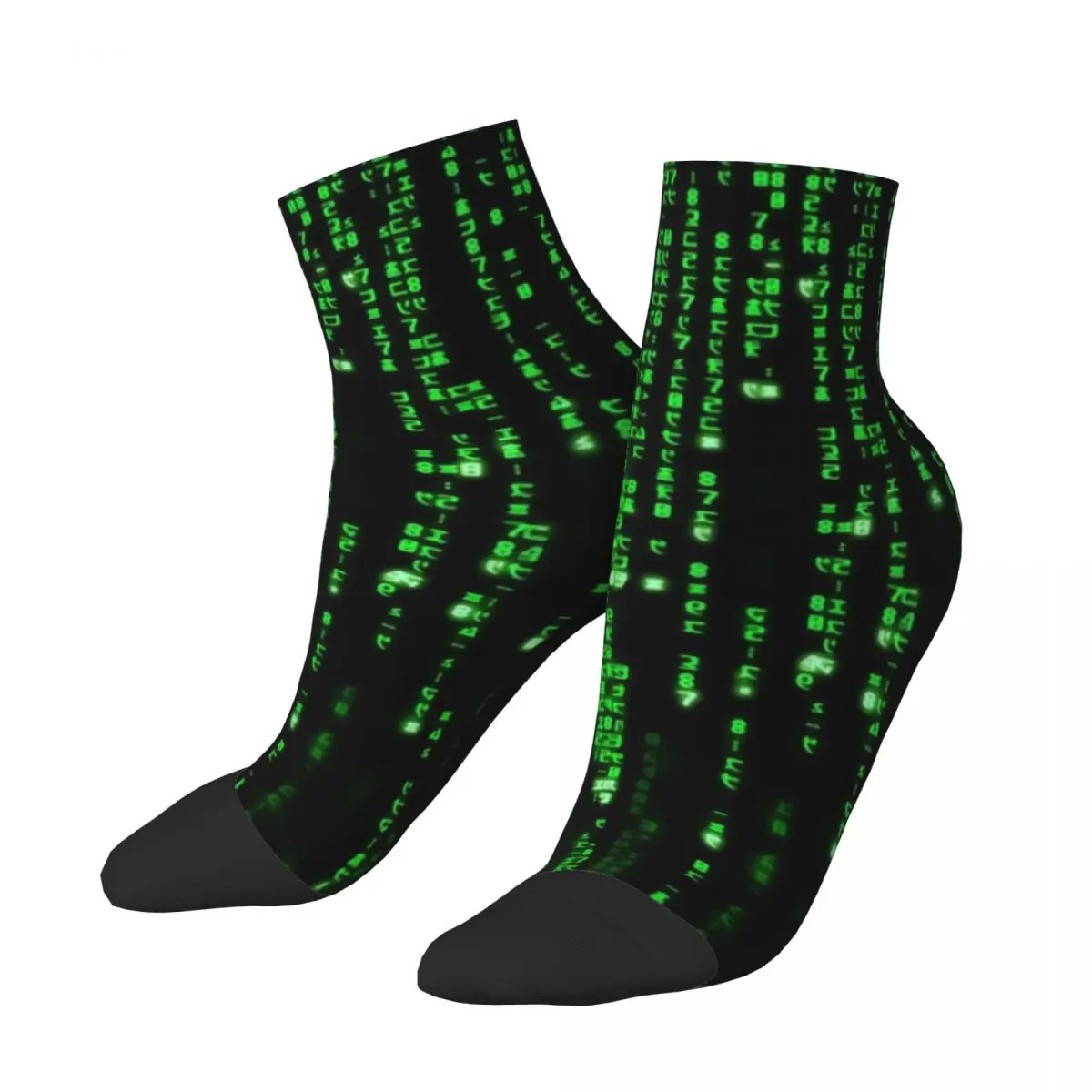 Binary Code The Matrix Program Men Women Crew Socks Unisex Kawaii 3D Print Hacker Programmer Dress Socks