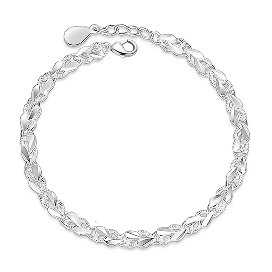 ALIZERO 925 Sterling Silver Hearts Bracelet For Women Fashion Cute Accessories Wedding Party Jewelry Valentine's Day Gifts