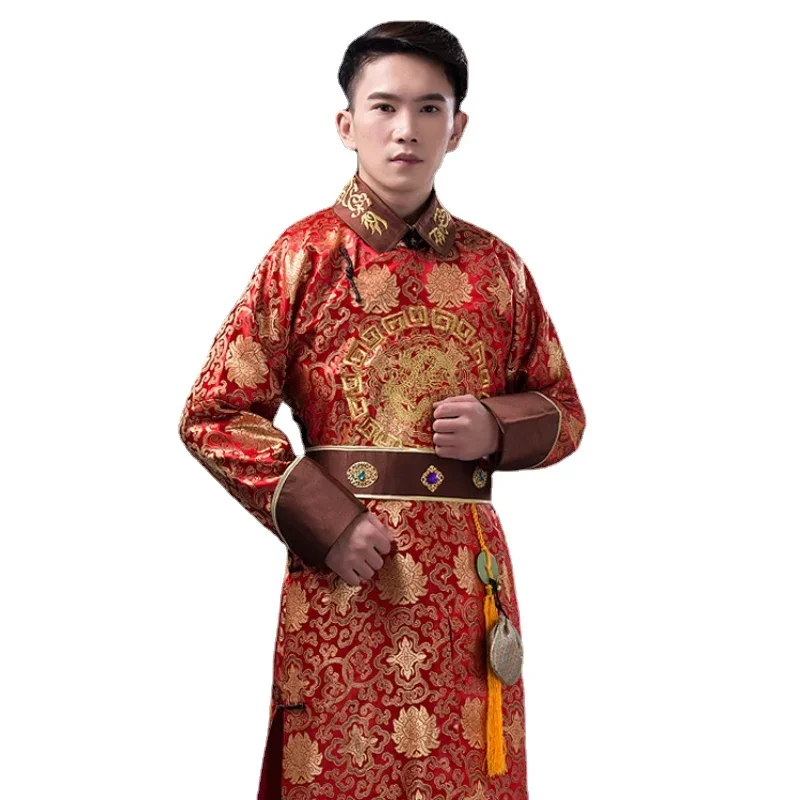 Starożytna chińska sukienka Hanfu Mężczyźni Tradycyjne sukienki z haftem Styl chiński Hanfu Kostium Cosplay Folk Dance Party Cosplay