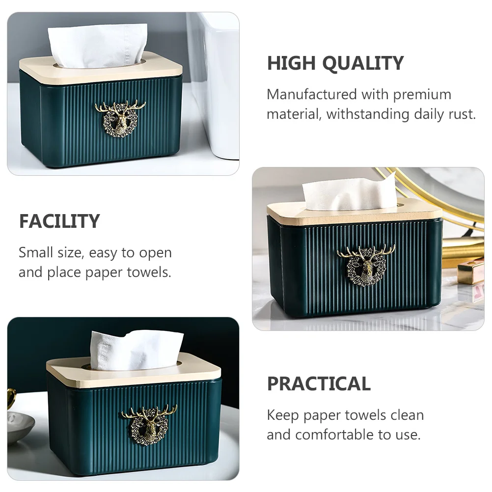 

Creative Elk Household Desktop Napkin Container Unique Storage Case For Bathroom Home Use Practical Rustproof Premium
