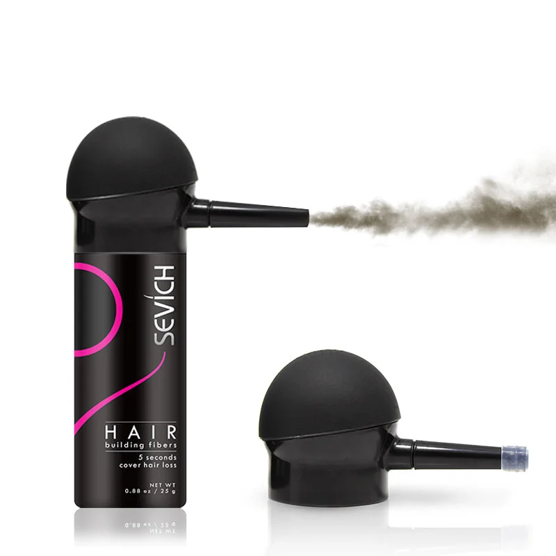 Sevich 2pcs/lot Hair Fiber Powder Set Hair Building Fiber With Applicator Professional Hair Fiber Spray for Hair Loss Extensions