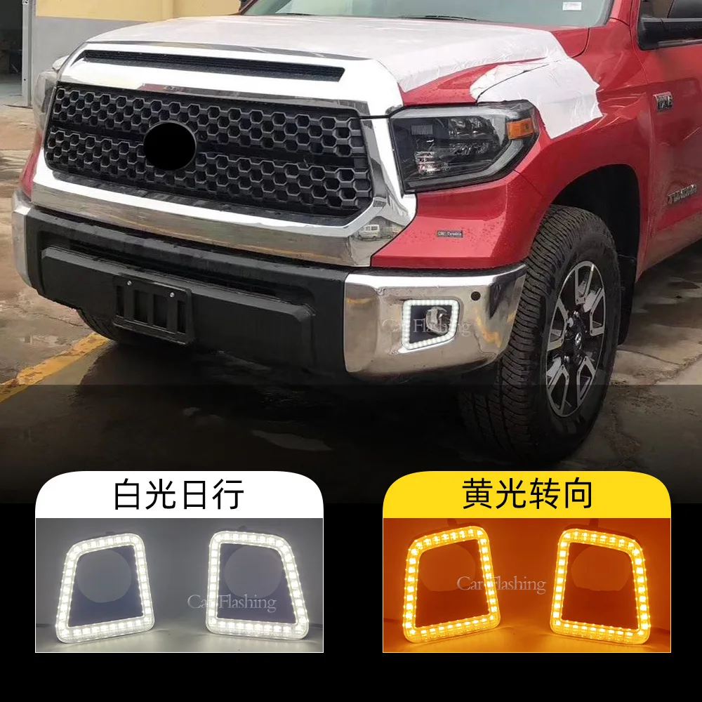 

For Toyota Tundra modified front bumper fog lights 14-21 models TUNDRA bumper daytime running lights turn signals