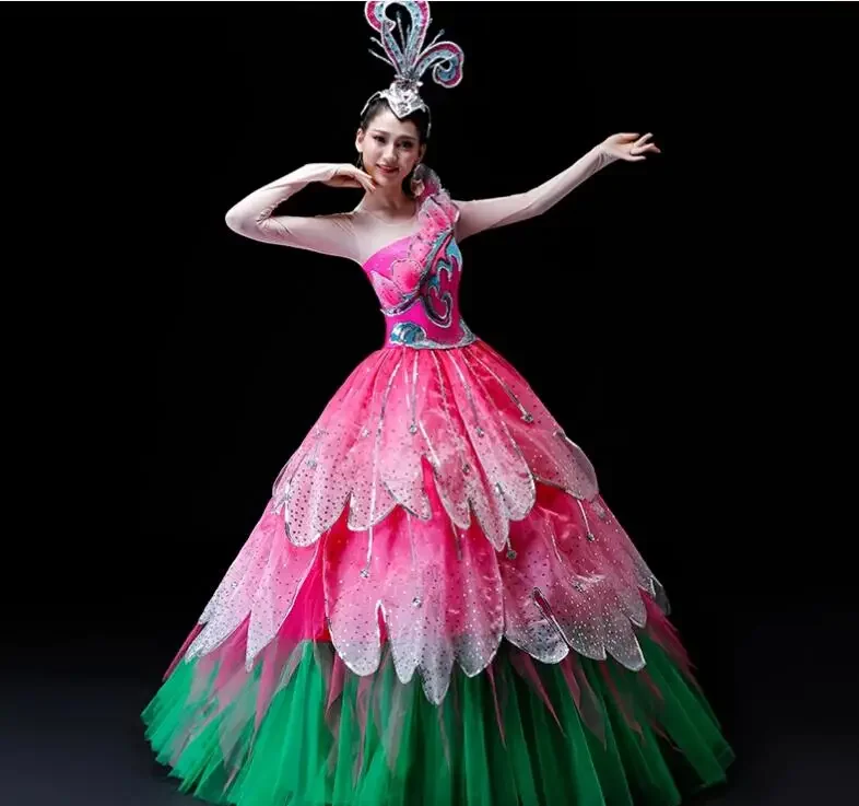

Flower Opening Dance Big Swing Skirt Women Modern Petal Fluffy Skirt Stage New
