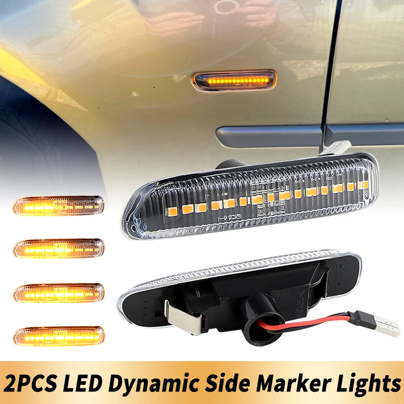 2PCS OEM LED Dynamic Side Marker Turn Signal Lights Canbus For BMW 3 Series E46 Sedan Coupe Convertible Wagon Car Accessories