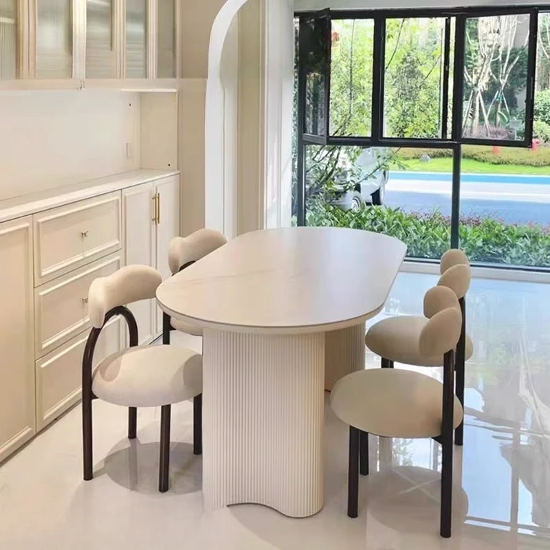 

French Minimalist KitchenTables Warm Keep Decoration Dining Tables Modern Design Tavolo Rotondo Pranzo Dining Room Furniture