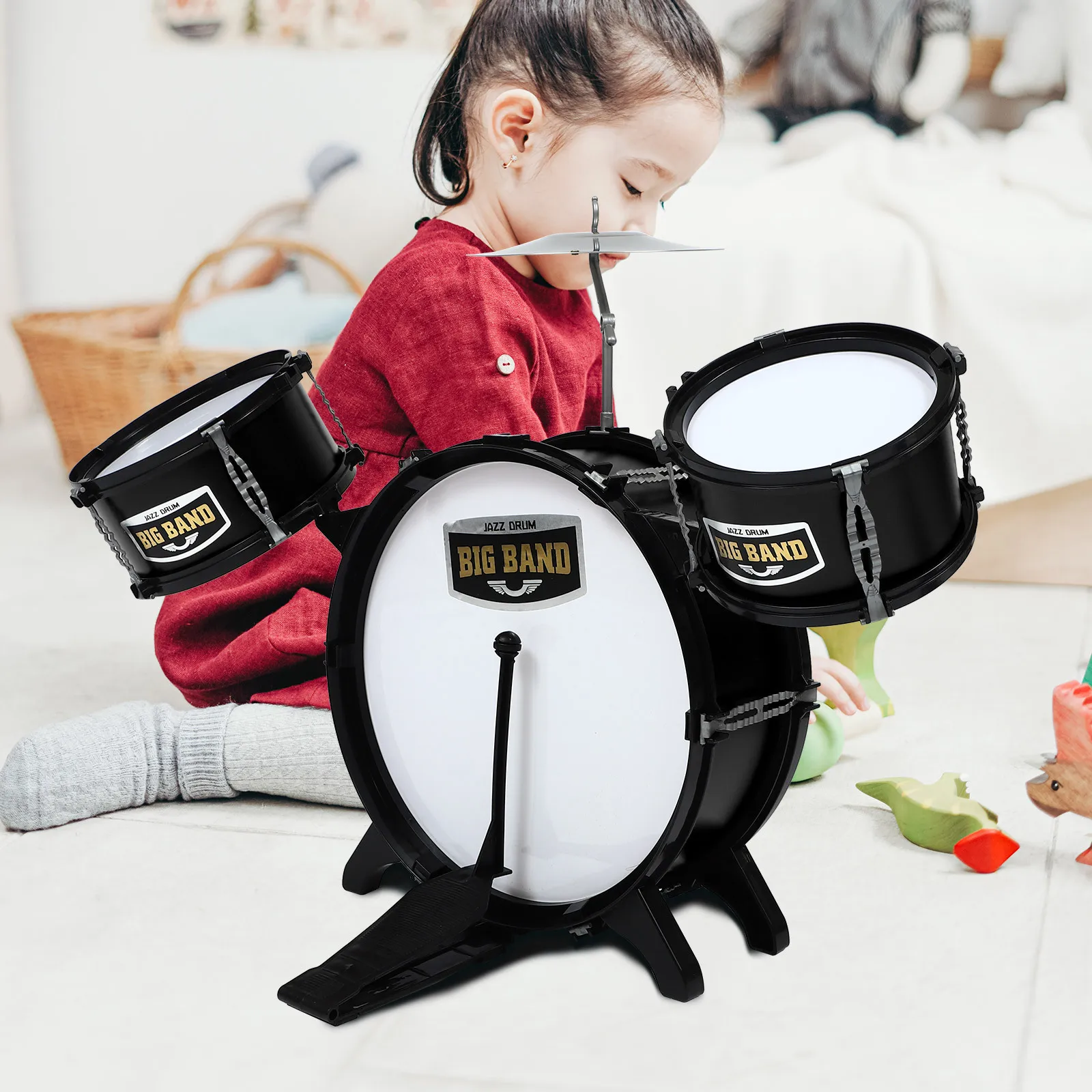 مجموعة واحدة من مجموعة طبول الأطفال، لعبة الموسيقى التعليمية، آمنة وموثوقة، استخدام الطفل، أطلق العنان للإبداع، صوت مصقول ناعم #4