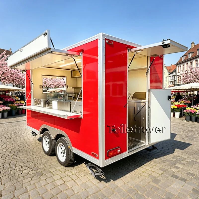 Stainless Steel Mobile Kitchen Food Truck Food Cart Trailer Food Truck Trailer Commercial Food Truck for Business