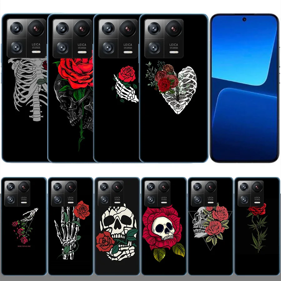 Bright Red Roses Flowers Clear Luxury For Xiaomi Mi 13 12 12T Pro 11 Ultra 11T 11i 10 10T 9 9T 8 Lite 6X 5X A3 CC9E A2 A1 Phone