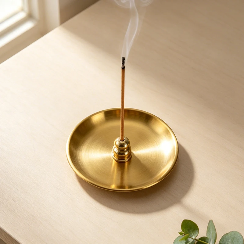 Metal Incense Burner Gourd-shape Incense Holder with Stainless Steel Ash Catcher for Yoga Spa Meditation Home Decor