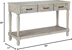 Ashley Shawnalore-Solid Pine Wood Sofa Console Table, Signature Design, Farmhouse