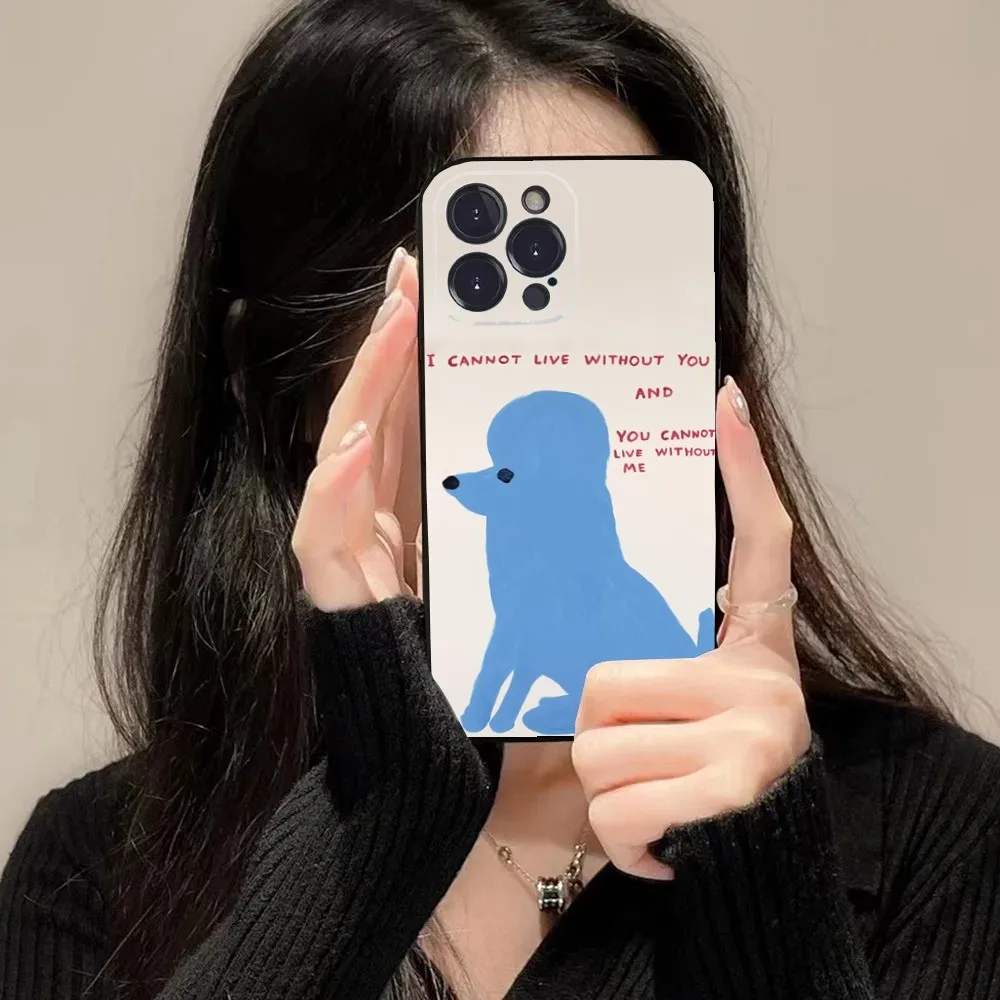 Funda de teléfono d-david Shrigley Visual Arts para iPhone 16 15 14 13 12 11 Plus,Pro Max,XS,X,XR,SE,Mini,8,7 funda negra de silicona suave