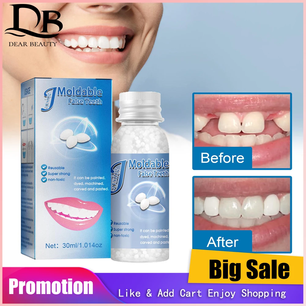 30ml Teeth Repair Broken Tooth Gaps Dental Resin Shapeable Teeth Glue Makeup Dentures Modification Temporary Filling