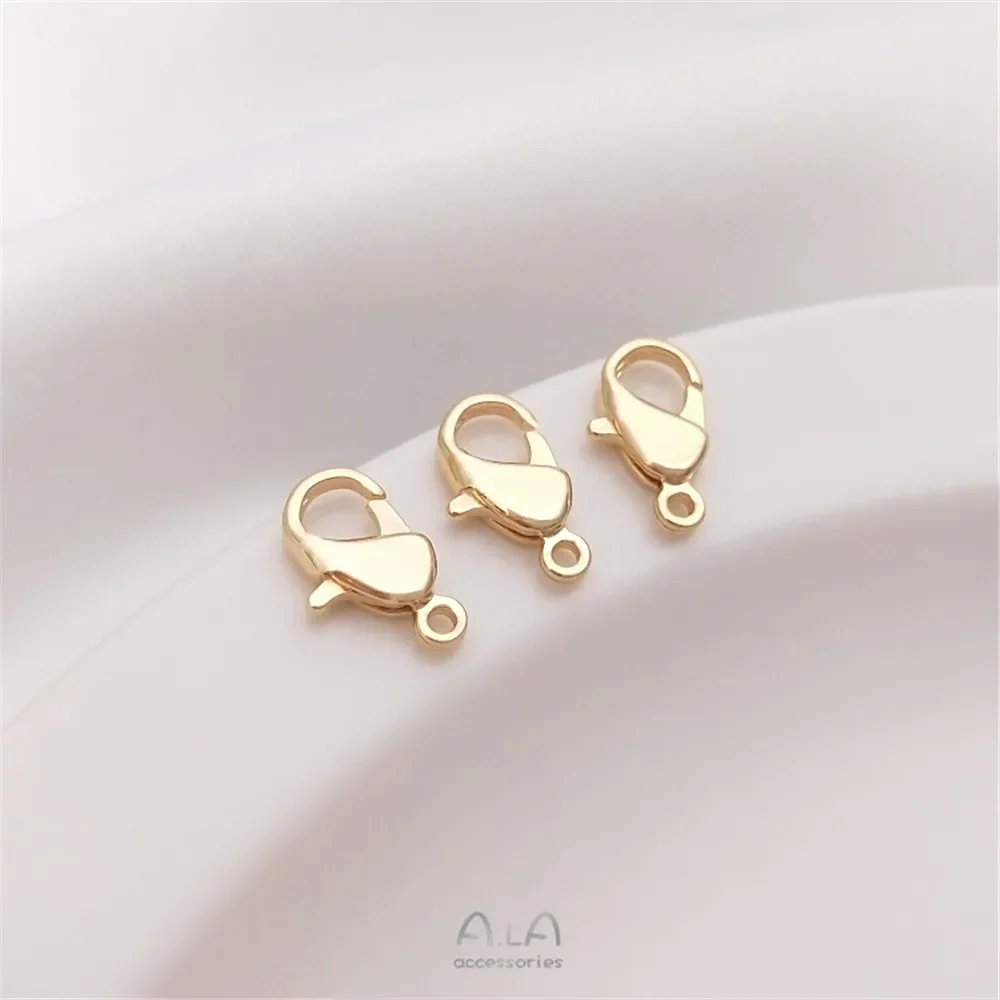South Korea Imported Lobster Buckle 14K Gold Color Plane Spring Buckle Accessories DIY Bracelet First Accessories Material