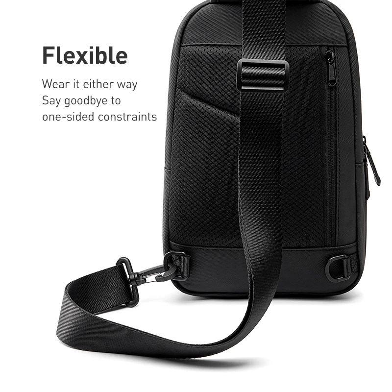 MARK RYDEN "Urban Column" Mens Sling Chest Bag 6L Water Resistant Oxford Microfiber Dual-side Pocket Business Crossbody Backpack