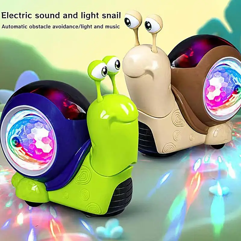 Electric Children's Toy Crab Snail Doll With Cute Interesting Design Sound And Light Swing Automatic Walking To Avoid Obstacles