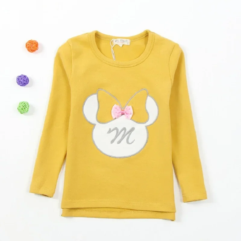 Spring Autumn New Arrival 100% Cotton Bowknot Decoration Sweater Girls Sweatshirt Moleton Meninas Sudaderas Minos KF505