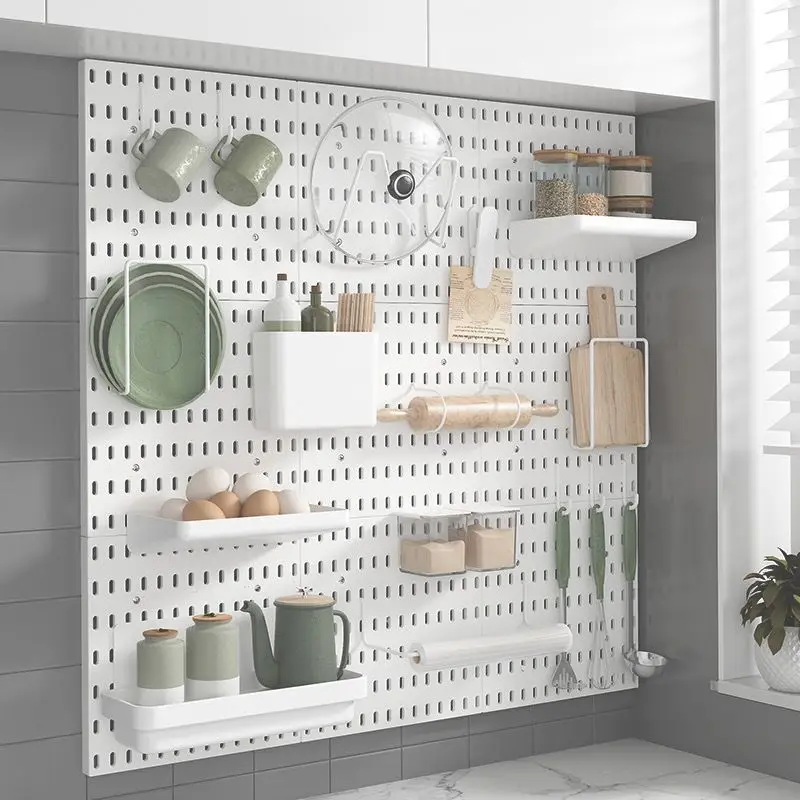 Diy Storage Rack Pegboard Wall Organizer Panel Shelves For Gamer Room,bathroom,tool house,kitchen Organizer Pegboard Accessories