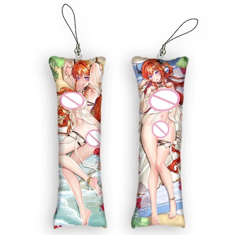 

New Pattern Arknights Surtr Mini Dakimakura Keychain Anime Double-Sided Printed Small Pillow Pendant Cute Otaku Keychain Bag