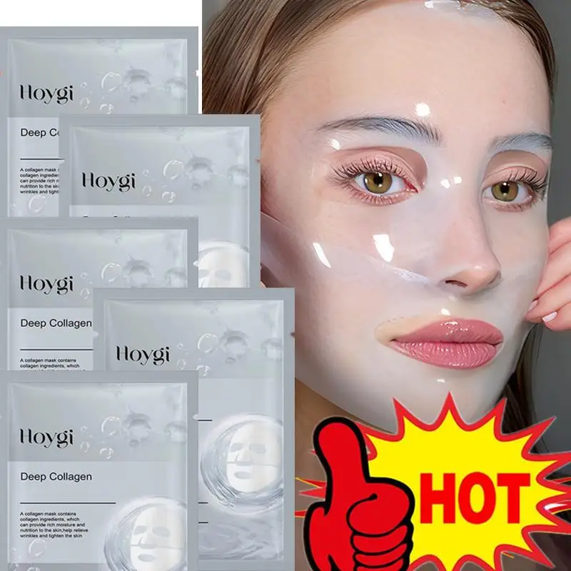 5X Collagen Anti Wrinkle Facial Mask Anti-Aging Fade Face Fine Line Lift Firm Skin Moisturizing Brighten Skin Care Korean Cosmet
