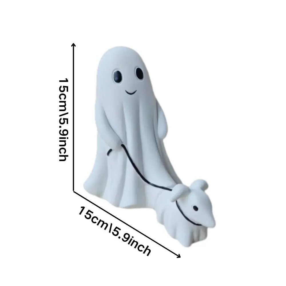 Halloween Ghost Walking Dog Statue Ornament, Cute Ghost Walking Puppy Decoration, Halloween Home Tabletop Decoration