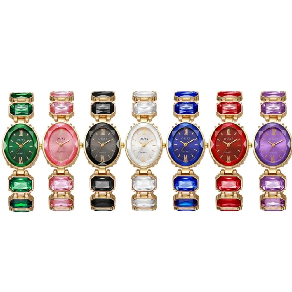 Rhinestone Quartz Watches Diamond Studded Watch Strap with Adjustable Bracelet Rotundity Shaped Watch Women Wristwatch Gift