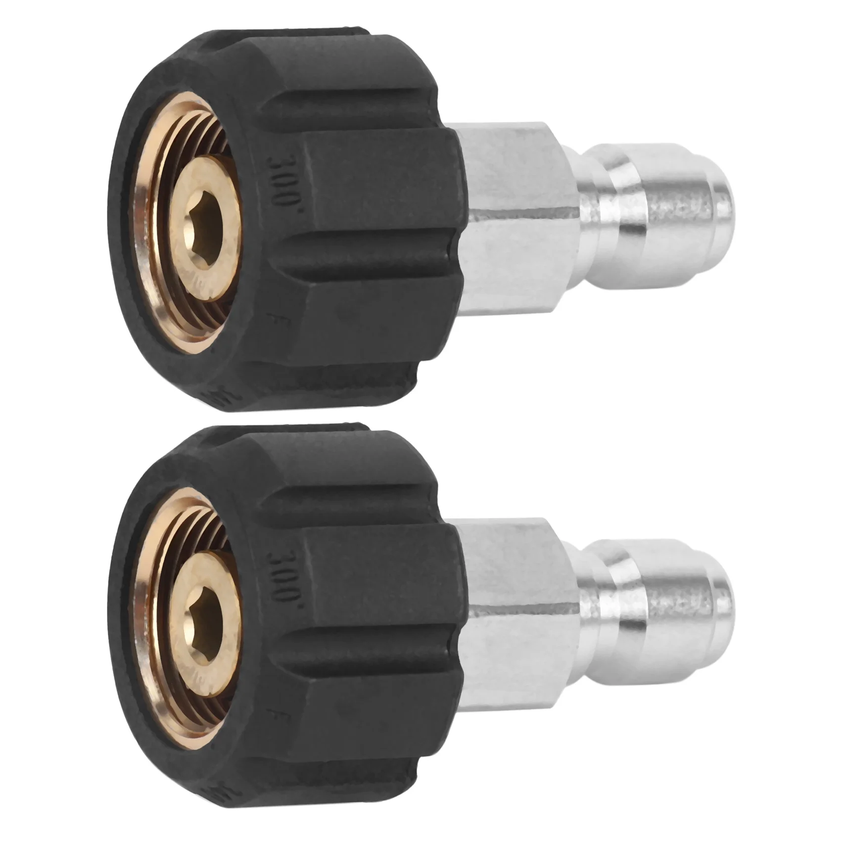 2X Pressure Washer Twist Connect M22 14Mm X 3/8 Inch Quick Disconnect Plug High Pressure B Fitting, 5000 PSI, TWIS281