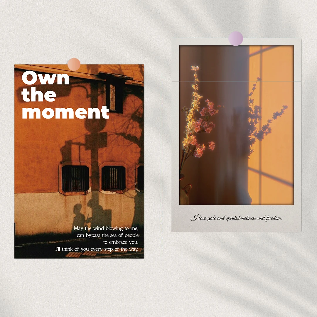 10PCS Between Light And Shadow Stickers Poster Card Laptop Decoration Luggage Landscape Gift Kraft Paper Wall Room Bar Decor