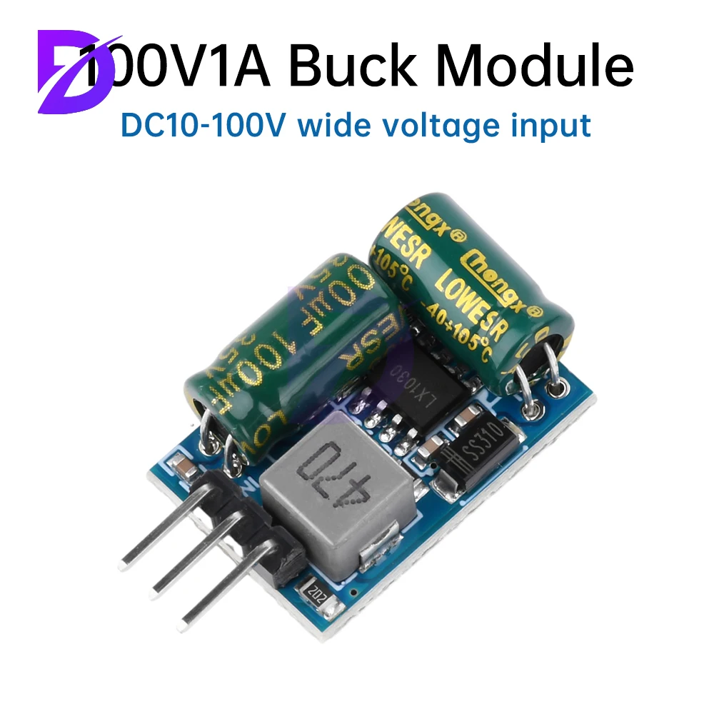 DC10-100V Step-down Power Supply Module 24V36V48V60V72V to 3.3V5V High Current 1A High Voltage Resistant