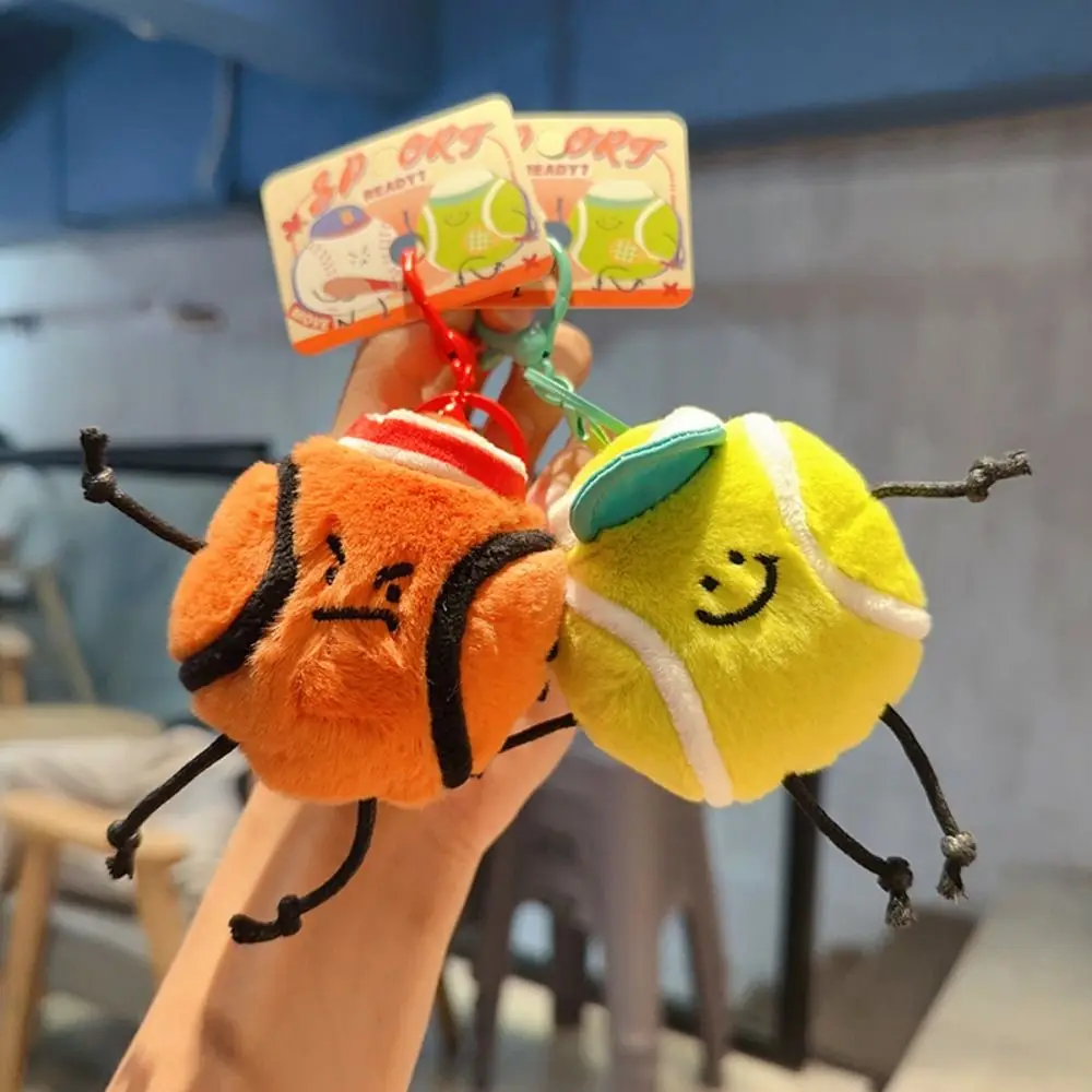 Unique Sports Series Key Charm Tennis Basketball Bag Pendant Cartoon Baseball Keyring Key Chain