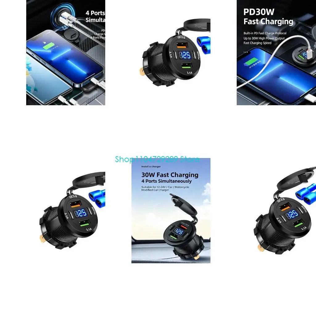 D8KE 12V-24V Vehicle USB Socket for Everyday Commute and Road Trip Power