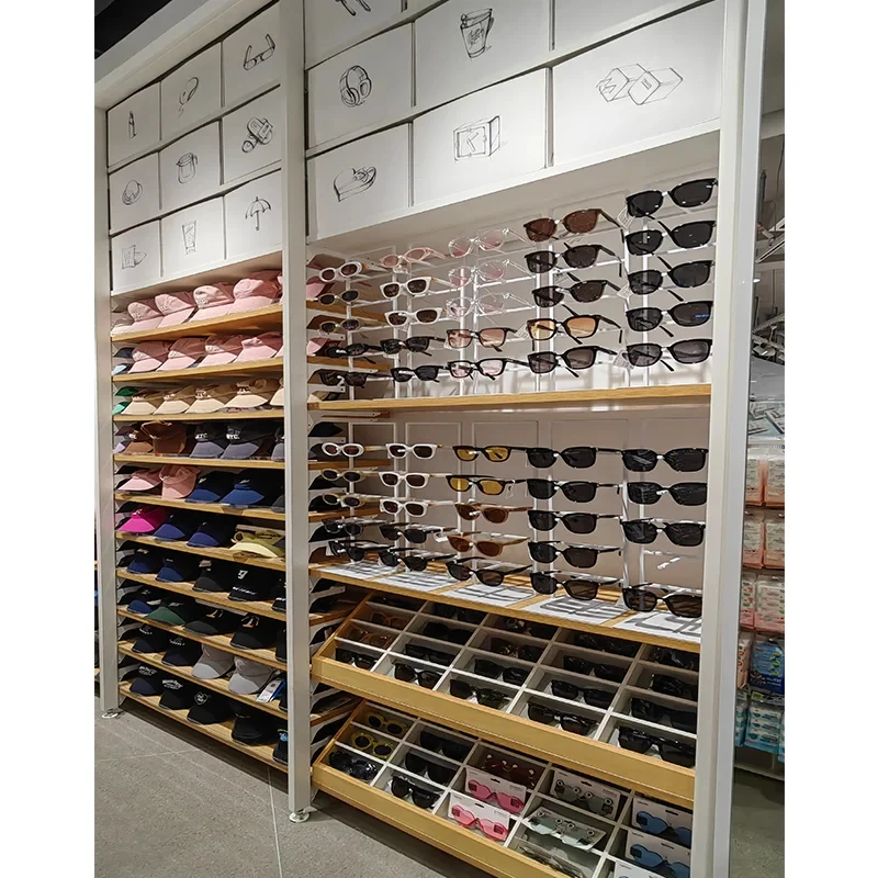 custom.Grocery Miniso Display Racks Hat